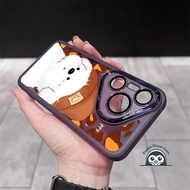 Cute White Dog Lens Glass Phone Case For Realme GT 7 6 5 GT Neo 6 5 SE 2T V70 V60 V60S V50 V50S V23 
