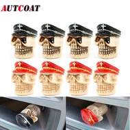 【New Arrivals】 Autcoat 4pcs/set Novelty Red/black Skull Car Wheel Tire Air Valve Stem Caps Dust Cover General For Bicycles And Motorcycles