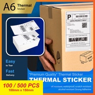 Ready Stock A6 THERMAL PAPER THERMAL STICKER THERMAL LABEL 150X100MM 350 500 OIL WATER ALCOHOL RESISTANCE 150X100 5.0