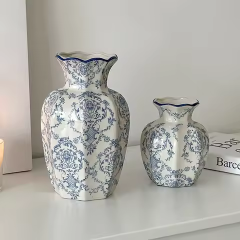 Chinese Style Ceramic Vase Home Desktop Desktop Accessories Living Room Flower Arrangement Elegant T
