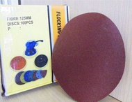 Giấy nhám tròn mịn thô chà gỗ giấy ráp dính 125mm thô và mịn hộp 100 tờ