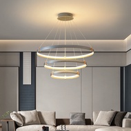 Nordic Creative Living Room Ring Circle Chandelier Postmodern Dining Room led Light Bedroom Study Lamps
