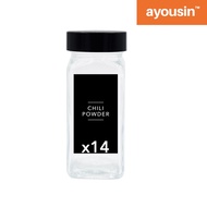 ﹍❀AYOUSIN Cosmos Black Glass Spice Jar Condiments Container 120ml 180ml