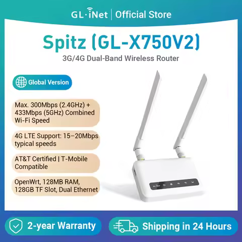 GL.iNet Spitz (GL-X750V2) 4G LTE OpenWrt Router AC750 Dual-Band Wi-Fi IoT Gateway VPN Client and Ser