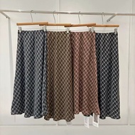 Zeolore Brown Plaid A-Line Midi Skirt - Fall Fashion QT2992