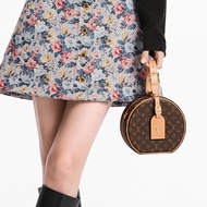 LV老花硬殼Petite Boite Chapeau圓餅包M43514