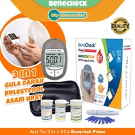 benecheck prime 3 in 1 alat tes kolesterol gula darah asam urat akurat