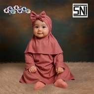 (EGSUS) Gamis Hijab Turban Bayi Pakaian Setelan Baju Anak perempuan Bayi & Balita (0-2 Tahun) Millo