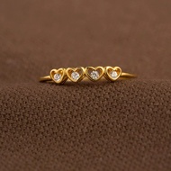 Fashion Love Ring, 925 Silver Women's Ring, Gold Zircon Ring