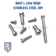 Bolt L Low Head M6 x 40 (Thread 10 Length 4cm) Stainless Steel 304 A2-70/Thread 10/key L4