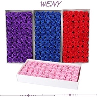 WENY 50Pcs Soap Rose Flower, Three Layer Rose Realistic Floral Foam Rose, Creative Wreath Making Han