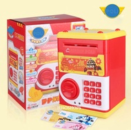 กระปุกออมสินดูดแบงค์  ตู้ATM โพลี ตำรวจสีแดง ROBOCAR POLI ออมสินดูดแบงค์ ใส่แบงค์ ใส่เหรียญได้ เปิดต