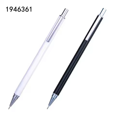 High quality S712 Black white Metal Automatic Mechanical Pencil 0.7mm Sketch drawing pens art studen