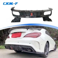 For CLA Class Carbon Fiber Rear Bumper Diffuser Led Extension Exhaust Tips For Benz W117 CLA180 200 