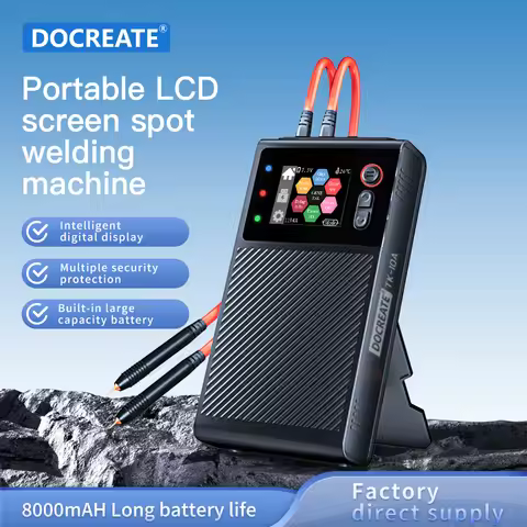 DOCREATE TK-10A Portable Spot Welder 1200A with LCD Display, 8000mAh Battery, Dual Pulse Welding, We