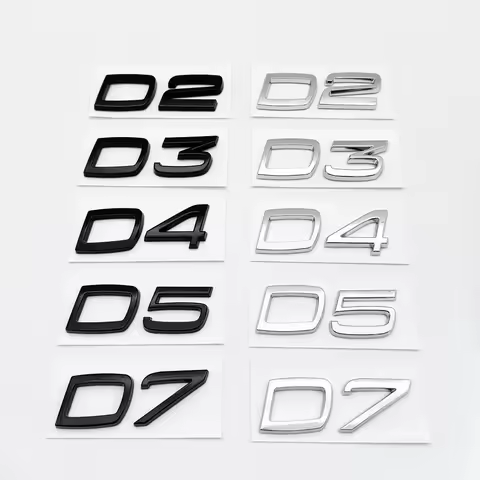 Car Metal D2 D3 D4 D5 D6 D7 Letters Logo Trunk Emblem Badge Sticker For Volvo S40 S60 V40 V50 XC40 X