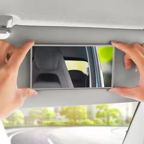 Car Sun Visor Mirror,Stainless Steel Sun-Shading Cosmetic Mirror for Wife Girlfriend,Seatback Makeup
