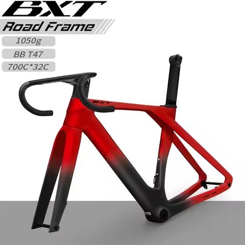 BXT Full Carbon Bicycle Frame with Hidden Cable, Racing Disc Brake, Road Bike Frame Di2 with Handleb