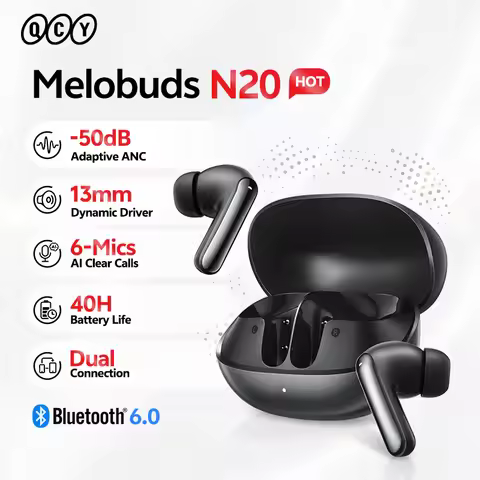 QCY Melobuds N20 BH25HT20A Wireless Bluetooth 6.0 Earphone -50dB Adaptive ANC 13mm Drivers Headsets 