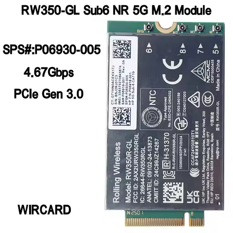 RW350R-GL 5G Module LTE 4G Card M.2 PCIe3.0 SPS#P06930-005/SPS#P20951-005 For R15 Laptop