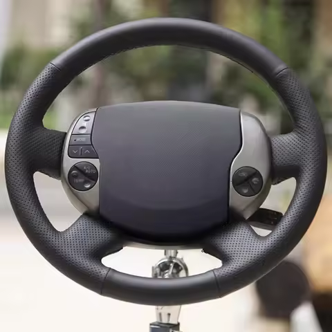 Black Hand-Stitched Artificial Leather Steering Wheel Cover For Toyota Prius 20(XW20) 2004 2005 2006