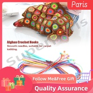 [Wholesale Price] 12Pcs ABS Plastic Afghan Tunisian Crochet Hook Set with Cable Carpet Rug Weave Kni