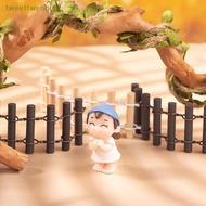 tweettwehhuj Microlandscape Log Fence Home Accessories Small Fence Wooden Crafts Garden Miniature Ho