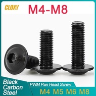 5/ 10/ 20pcs Grade 10.9 Black Hex Hexagon Socket Round Button Flange Head With Washer Collar Screw B