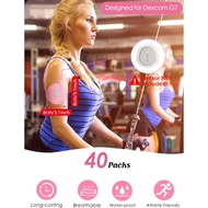 YOUSHARES 40Pcs Dexcom G7 Over Patches Waterproof - Adhesive Patches for Dexcom G7 with Pre-Cut Back