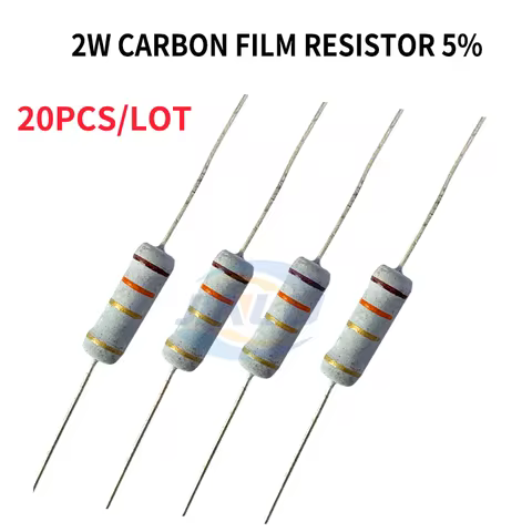 20PCS 2W Carbon Film Resistor 5% 0.1 Ohm0.12 0.15 0.2 0.22 0.24 0.27 0.3 0.36 0.39 0.43 0.47 0.51 0.