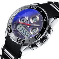 {Miracle Watch Store} STRYVE ใหม่นาฬิกาผู้ชาย Op แบรนด์หรูกีฬาควอตซ์นาฬิกาข้อมือจอแสดงผลแบบ Dual 50เมตรกันน้ำนาฬิกาดิจิตอล8023