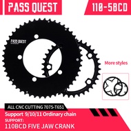 AERO PASS QUEST-Mountain Bike with Five Claws, Foldable Bicycle Sprocket, Round Road Bike, 9-11 Speed Gravel Bike, 46T, 48T, 50T