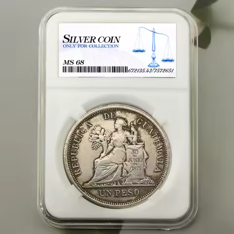 Guatemala 1 peso Original Silver Coin，Souvenir medal，Album Copy Coins, Collectibles, Challenge Coins
