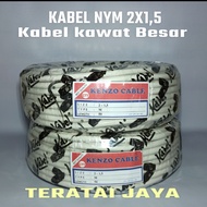 1 Roll KENZO KABEL listrik Kawat besar 2x15/ Kabel Nym 2x15 50YARD bukan eterna