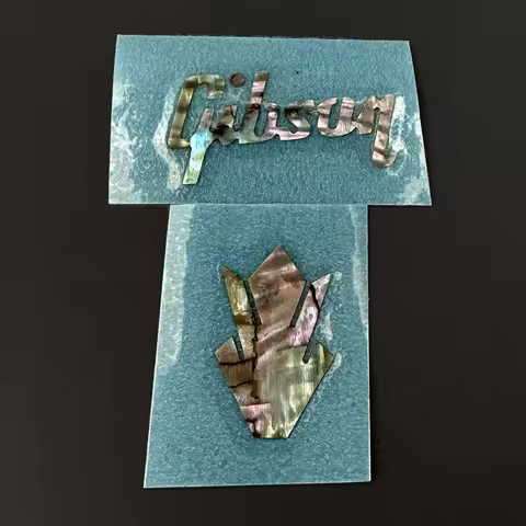 0.1 mm thick Gib Crown Self adhesive Guitar Headstock Decal Sticker Abalone Guitar Peghead Logo