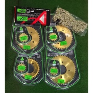 AJI RACING (CHROME) EXTREME HARDEN 428H Y15 / Y16 /FZ150  sprocket set Rantai motor set ( 6HOLE SPRO