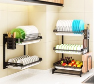 Rak Pinggan Mangkuk Kitchen Rack Stainless Steel Dish Rack Dish Drainer Dish Drying Rack Rak Dapur Kitchen Organizer