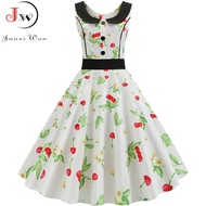 HOT★ผู้หญิงฤดูร้อนพิมพ์ลายสก๊อต Vintage ชุด Sundress Peter Pan COLLAR Elegant Swing Party Dresses Pi