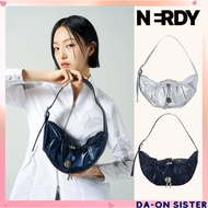 [ NERDY ] Stamp shirring hobo bag 2color korea 100% authentic