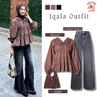 Outfits TrendyWanitas | One Set 3in1 Trend [Mireya Blouse + Jeans + Pashmina] Fashionable Girls AO6X