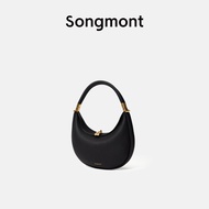 Songmont กระเป๋ามีที่จับ Tas Luna เล็กสำหรับผู้หญิงครึ่งกระเป๋าดวงจันทร์4way หนัง