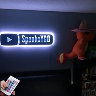 Custom Username Youtube 3D Illusion LED Neon Sign Wall Lamp Room Decoration PC Desk Backlight Online