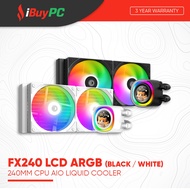 ID-COOLING FX240 LCD ARGB 240mm CPU AIO Liquid Cooler (Black / White)