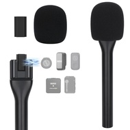 Handheld Interview Microphone Holder for Hollyland Lark M2 - Iron Magnetic Slide Rail fits Hollyland