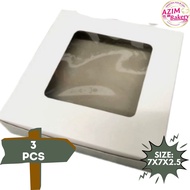 Plain Talam Box Window 7X7X2.5 (Normal) 3Pcs 7X7X2.5 Kotak Kuih Talam | Kotak Kuih Lapis | Kotak Kek