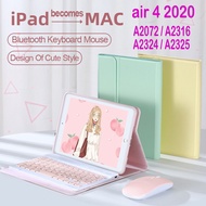 ✿Case with Keyboard For iPad air 4 4th generation 10.9 2020 Wireless Bluetooth Keyboard Mouse Cases Cover