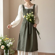 Apron Korean Version Literary Style Studio Flower Shop Waist Overalls Ladies Long Nail Shop Milk Tea