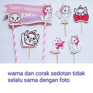 Topper toper skewer cake decoration rice cake tumpeng birthday happy birthday character cat marie ca