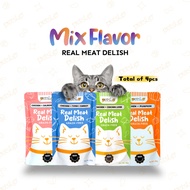 [4 Flavor] Petsup Cat Pouch Wet Food 85gx4 Pouch Makanan Kucing Pouch Real Meat Delish Premium Healt