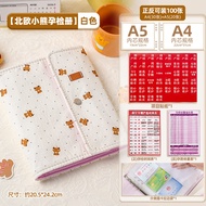 Foldable A5 Pregnancy Check Record Book Portable Delivery Maternity Report Card Folder Leather Mater